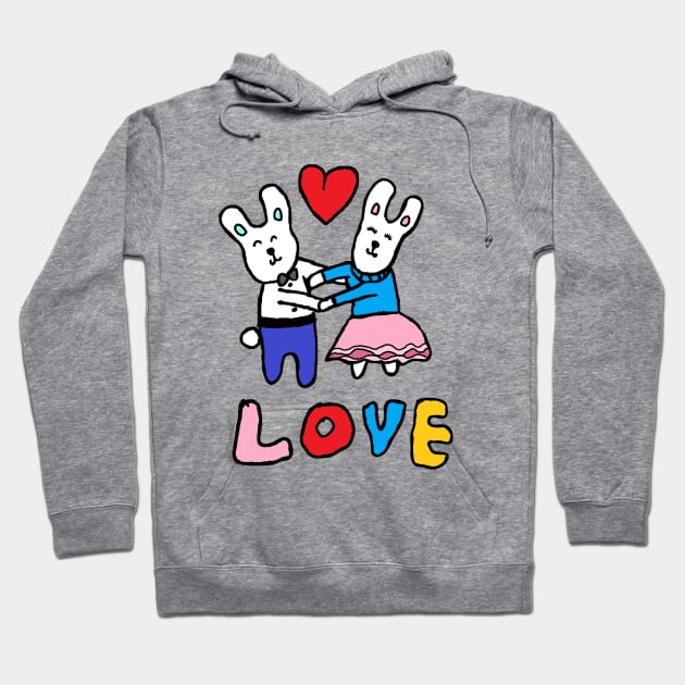 love bunny, rabbits, hand drawing Hoodie by zzzozzo